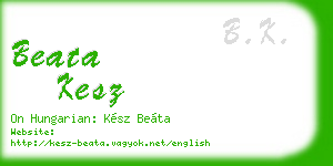beata kesz business card